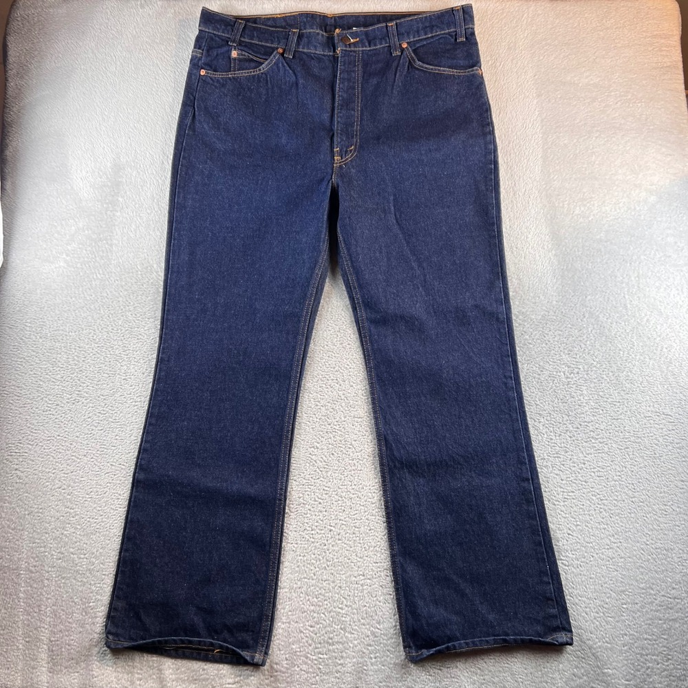 Vintage Levis 517 Orange Tab Jeans Mens 40x30 Dark Wash Bootcut Made in USA 1993